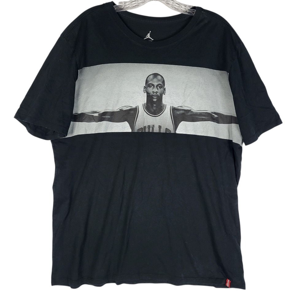 RARE Young Michael Jordan Outstretched Arms Tshirt Men XL Black Wings Collector